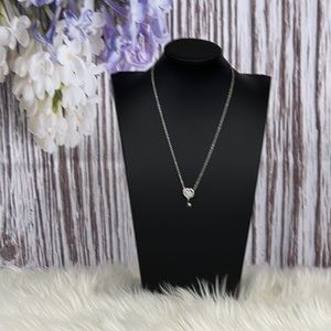 Swarovski silver heart and key necklace